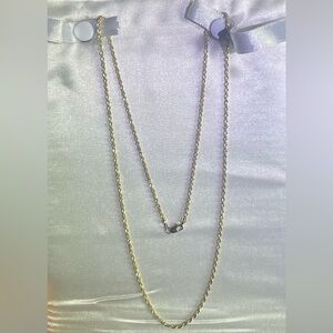 Solid Gold Rope Chain Necklace 10k 22’inches Brand New